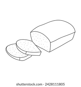 Hand drawn potato bread icon Cartoon Vector illustration Isolated on White Background