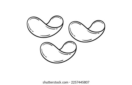 hand drawn potato chips on white background