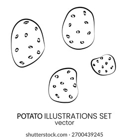 Clipart de Vector de patata dibujado a mano.