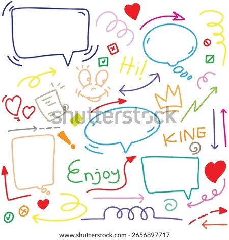 hand drawn potrait background colorful doodle vector set, love, Natural , star, cloud, weather, rainbow, flower, bubble, heart and creative design vector collection.
