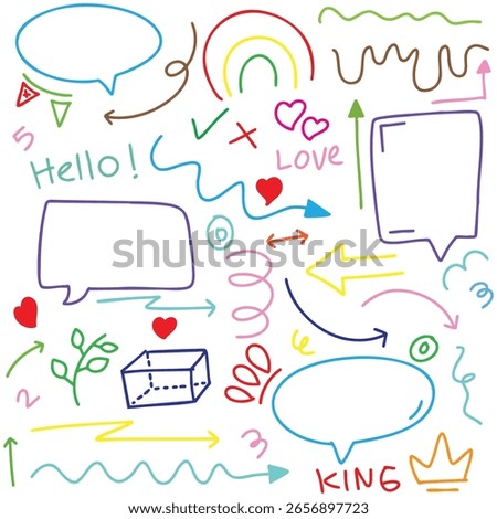 hand drawn potrait background colorful doodle vector set, love, Natural , star, cloud, weather, rainbow, flower, bubble, heart and creative design vector collection.