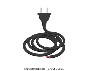 Ilustración de cable de enchufe de alimentación dibujado a mano