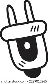 Hand Drawn power plug illustration isolated on background