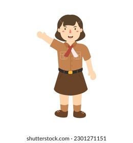 hand drawn pramuka day illustration