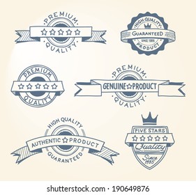 Hand drawn Premium and High Quality badges. ESP8.