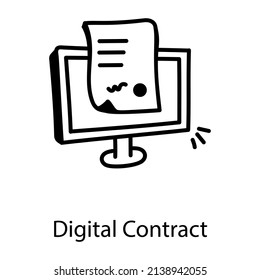 Icono de la prima dibujada a mano del contacto digital 

