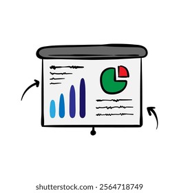 Hand drawn presentation board illustration isolated. Suitable for presentation, web, graphic design needs 