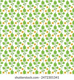 hand drawn pressed flowers pattern