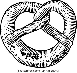 Handgezeichnete Brezel Skizze Illustration