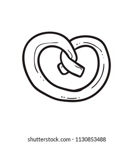 hand drawn pretzel vector illustration
