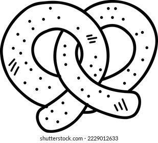 Hand Drawn Pretzels illustration isolated on background