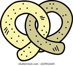 Hand Drawn Pretzels illustration isolated on background