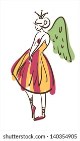 Hand drawn princess angel