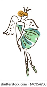 Hand drawn princess angel