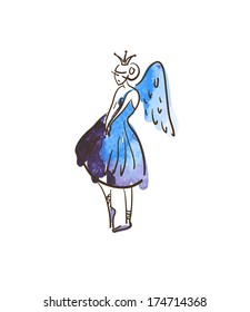 Hand drawn princess angel