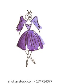 Hand drawn princess angel