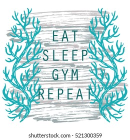 Hand drawn print with lettering and nature elements
