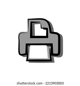 ilustración vectorial de impresora dibujada a mano.