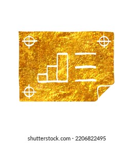 Hand drawn Printing proof icon in gold foil texture vector illustration