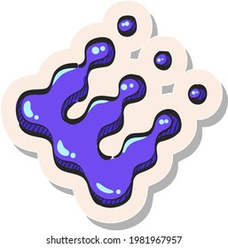 Hand drawn Printing raster dots icon in sticker style vector illustration