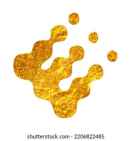 Hand drawn Printing raster dots icon in gold foil texture vector illustration
