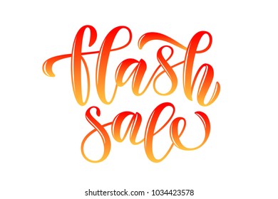 Hand drawn promotional design " Flash Sale"for banner on website, clothes store. Drawn art sign. Art illustration of logotype for sale, give away, discount,sell out, clearance, closeout, fashion, souvenir, shop