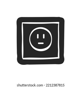Hand drawn Protected electric outlet vector illustration