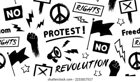 Hand Drawn Protest And Demonstration Background