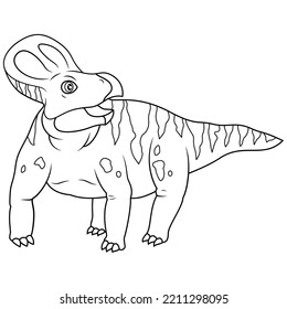 hand drawn of Protoceratops line art 