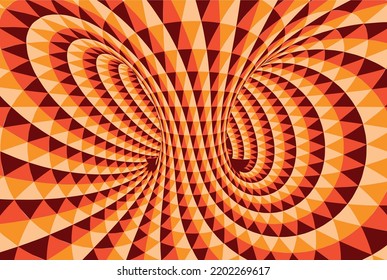 Hand Drawn Psychedelic Groovy Background. Colorful Psychedelic Optical Illusion. Trippy Distorted Image With Light Diffraction Effect In The Psychedelic Style Of The '80s - 90s Vaporwave.