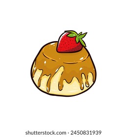 hand drawn pudding illustration with color