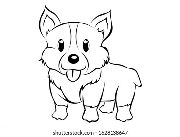 Hand drawn pug puppy dog. Vector sketch black isolated animal pet illustration on white background. Vector pet logo. Eps 10.