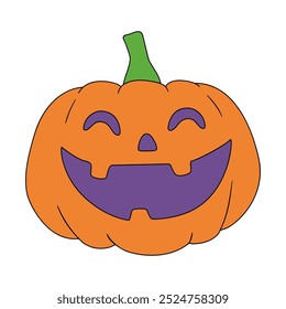 Hand drawn pumpkin halloween coloring pages for kids. Trace and color pumpkin halloween. Pumpkin halloween vector. Coloring book for kids. Kindergarten and preschool worksheets printable for kids. 