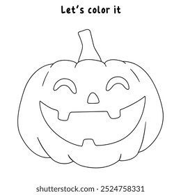 Hand drawn pumpkin halloween coloring pages for kids. Trace and color pumpkin halloween. Pumpkin halloween vector. Coloring book for kids. Kindergarten and preschool worksheets printable for kids. 