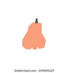 Hand drawn pumpkin icon - for Halloween or Thanksgiving holidays. Vector illustration