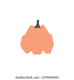 Hand drawn pumpkin icon - for Halloween or Thanksgiving holidays. Vector illustration