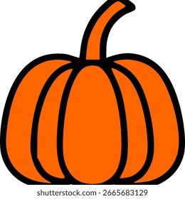 Hand drawn pumpkin icon, rustic autumn harvest sketch vector illustration, isolated no background seasonal clipart