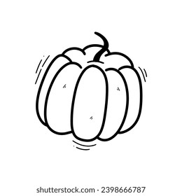 Hand Drawn Pumpkin Illustration. Doodle Vector. Isolated on White Background - EPS 10 Vector