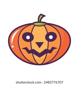 Hand drawn pumpkin illustration on white background.