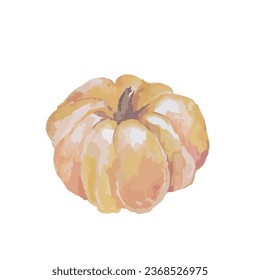 Calabaza dibujada a mano aislada en blanco. Ilustración del vector