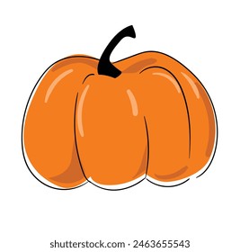 Hand drawn pumpkin isolated on white background vector illusration