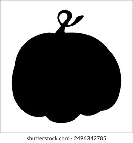 Hand Drawn pumpkin line art. Pumpkin doodle icon. Black and white Pumpkin vector illustration. Perfect For Poster, Greeting Card, Coloring page for kids and adults..