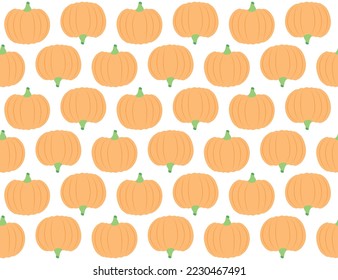 Hand drawn Pumpkin seamless pattern. Hand drawn Vegetable background. Hand drawn doodle pattern. Vegetable, textile, fabric, print pattern, 