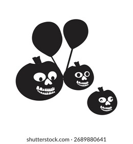 Handgezeichnete Kürbis Silhouetten Kollektion für Halloween-Feier-Handgezeichnete Kürbis Silhouette Kollektion für Halloween-Feier - gespenstisches Vektorset perfekt für saisonale Dekorationen