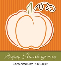 Hand drawn pumpkin Thanksgiving card in vector format.