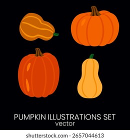 Diseño de vector de calabaza dibujado a mano para carteles.