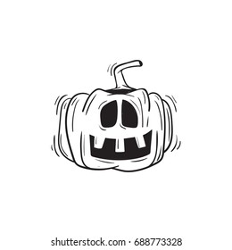 Hand Drawn Pumpkins . Halloween Concept