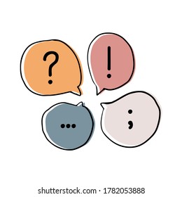 hand drawn punctuation marks with boho colors