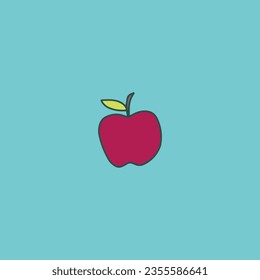 Hand drawn purple apple fruit illustration. cute greeting card design. editable vector files for all your graphic needs