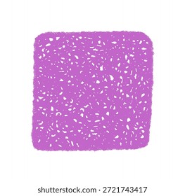 Marco de crayón púrpura dibujado a mano con una forma cuadrada ondulada y una textura de garabato áspera. Fondo orgánico y detalle de borde de cita, ideal como un rectángulo creativo o elemento gráfico artístico.